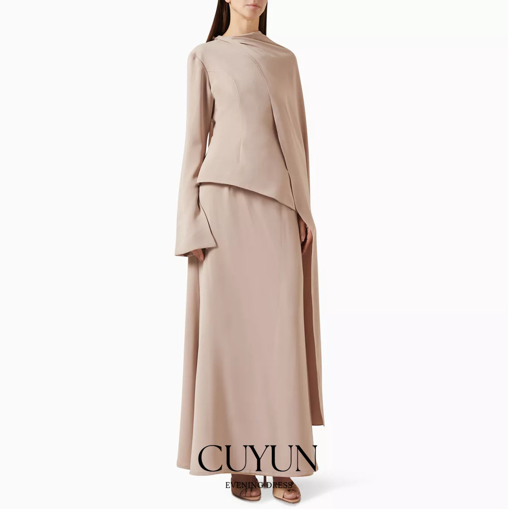 Women'S Formal Wear Wedding Guest - CUYUN Özel Tasarım Haki Renk Tesettür