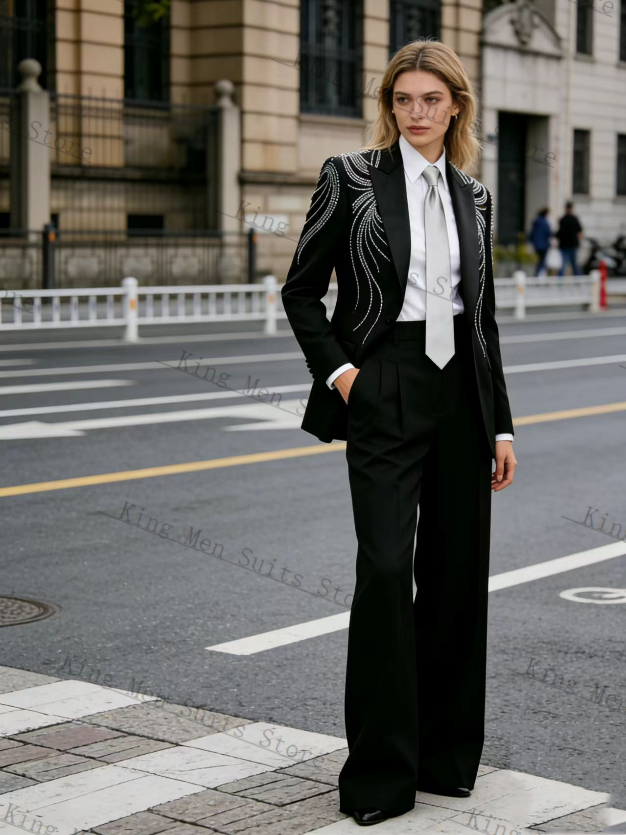 Women Formal Wear Black - Siyah Kadın Takım Elbise Seti 2