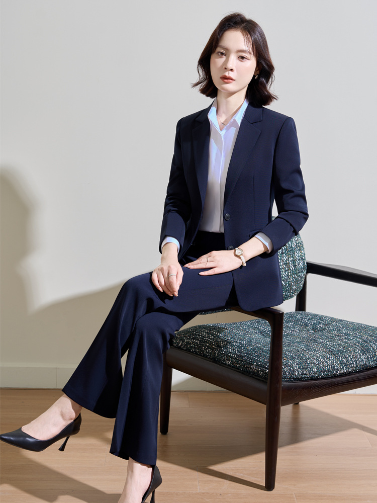 Women Formal Wear Interview - Kadınlar için lacivert profesyonel takım elbise,