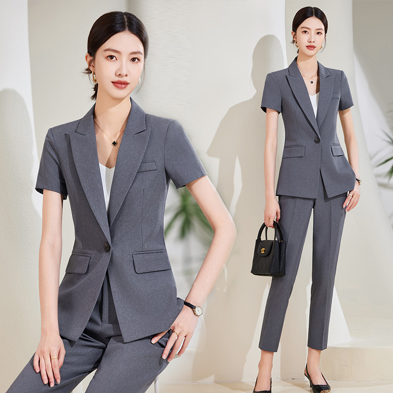 Women'S Formal Wear Stores - Kadınlar için Lacivert Kısa Kollu Takım