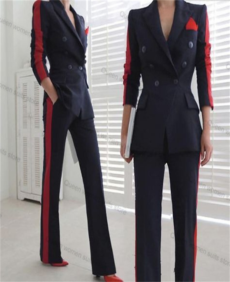 Women Formal Wear Black - Kırmızı Siyah Sonbahar Kadın Takım Elbise