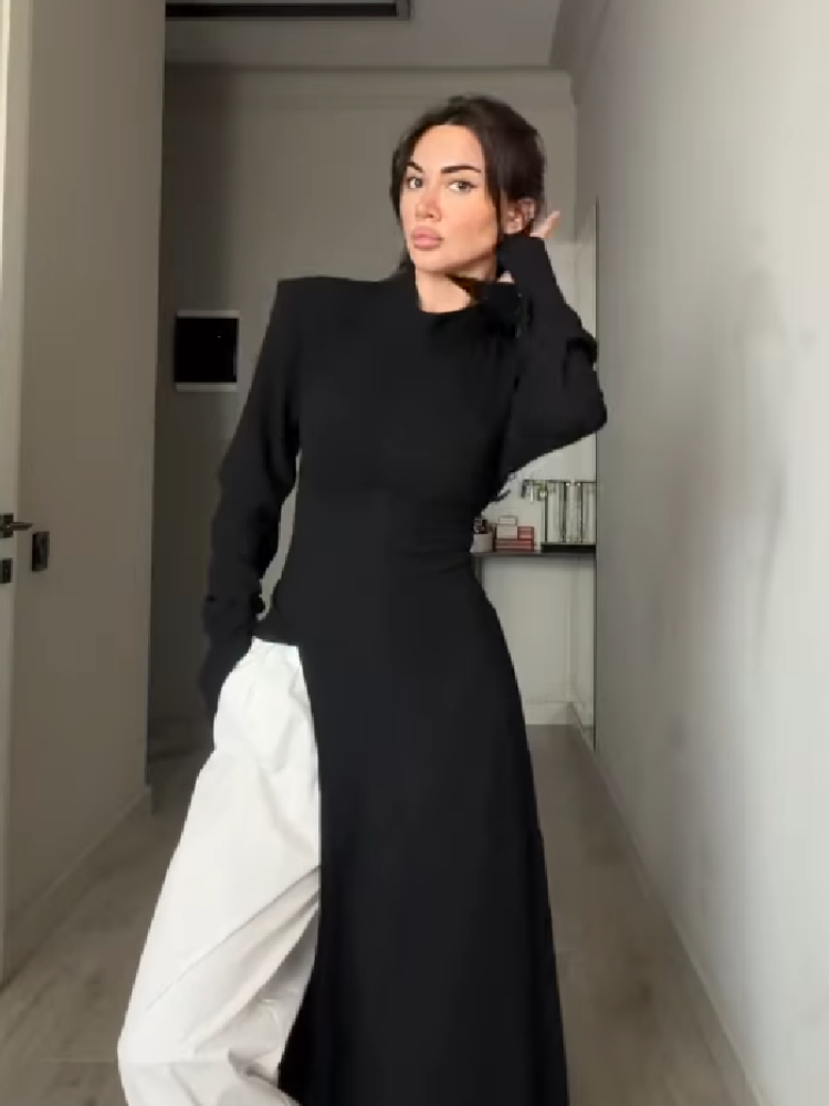 Kadınlar İçin Zarif Yüksek Yak - Women Formal Wear Office incelemesi ve fiyatı