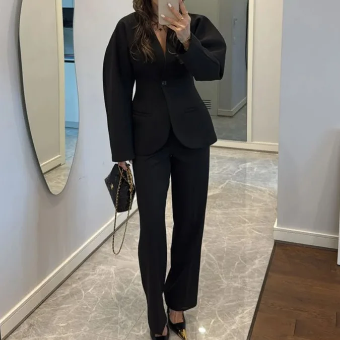 2025 Yeni Kadın Siyah V Yaka B - Women Formal Wear Black incelemesi ve fiyatı