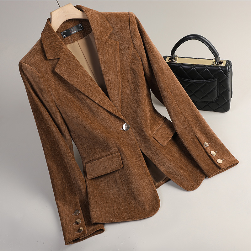 Sarı Altın Kadife Blazer Kadın - Women Formal Wear Office incelemesi ve fiyatı