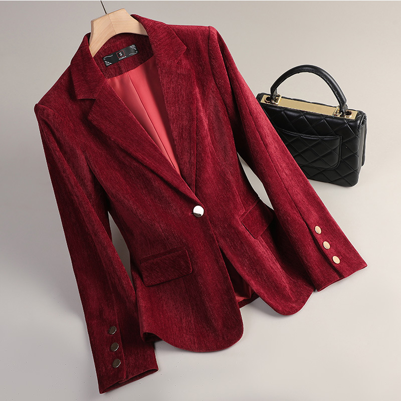 Sarı Altın Kadife Blazer Kadın - Women Formal Wear Office incelemesi ve fiyatı