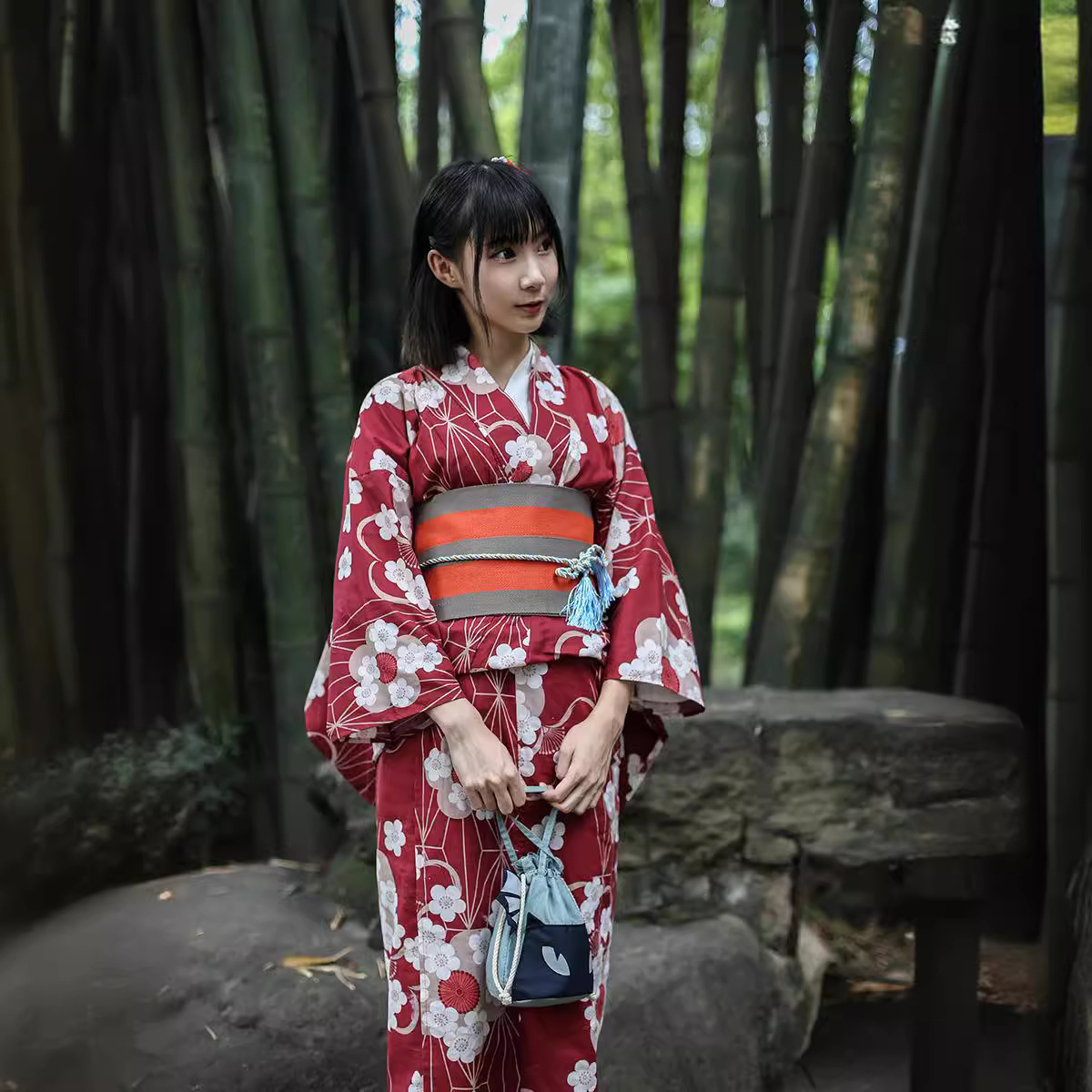 Kırmızı Japon Yukata Kimono Ka - Women'S Formal Traditional Wear incelemesi ve fiyatı