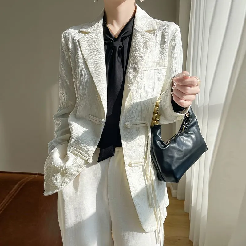 Kadın Beyaz Dokulu Blazer Ceke - Women Formal Wear Office incelemesi ve fiyatı