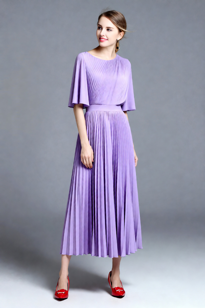 Kadın Lila Pelerin Kollu Pilel - Women'S Formal Wear Wedding Guest incelemesi ve fiyatı
