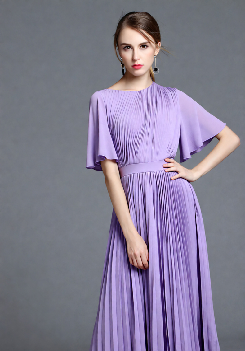 Kadın Lila Pelerin Kollu Pilel - Women'S Formal Wear Wedding Guest incelemesi ve fiyatı